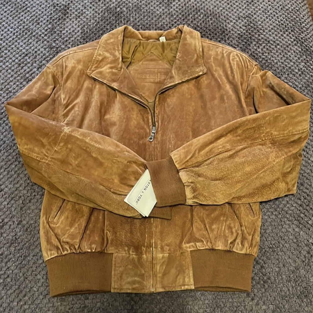 Suede bomber jacket camel Size S Preston & York
